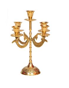 Venta caliente soporte de vela de latón soporte de Pilar acabado dorado para decoración interior del hogar otros candelabros linternas tarros de velas - Product Image 5