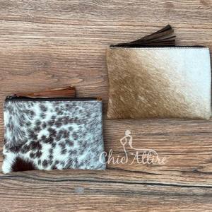 Nouveau véritable fait à la main en cuir de vachette véritable sac à main Western téléphone portefeuilles femmes sacs à main en cuir marron gland embrayages cadeau pour elle - Product Image 1