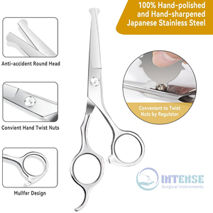 Kit de ciseaux de coupe de cheveux professionnels pointes arrondies ciseaux de coupe de cheveux de barbier et ciseaux de coupe de cheveux pour salon et usage domestique - Product Image 3