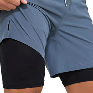 El mejor Material, pantalones cortos de gimnasio para hombre, pantalones cortos de PANA con logotipo personalizado, Etiqueta Privada, técnica teñida lisa, precio - Product Image 4