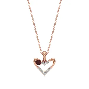 Pendentif Cœur Fleur Vintage Plaqué Or 18 carats et Rhodium avec Perle et Zircon - Product Image 1