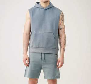 <b>Sleeveless</b> <b>Hoodie</b> Vest Shirts Gym Hooded Tank Top Men Fitness Vest Bodybuilding Singlets Workout Tank-top Custom Logo - Product Image 5