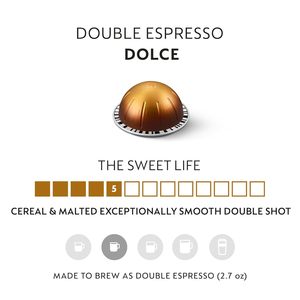 Cápsulas Nespresso Vertuo, Doble Espresso Dolce, 30 Cápsulas de Espresso, Prepara 2.7 oz - Product Image 5