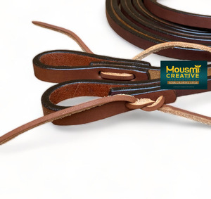 Dernière Offre Spéciale Western Horse Tack personnalisé en cuir de vachette argentin fendu rêne Western Latigo Rein usine OEM fabricant - Product Image 2