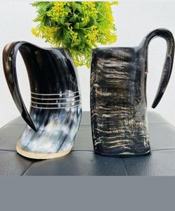 Chope à bière de haute qualité en corne polie, couleur naturelle, poignée ergonomique, style américain, jetable, lavable au lave-vaisselle - Product Image 5