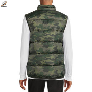 Veste sans manches rembourrée avec rembourrage en ouate de polyester pour hommes, fermeture à glissière, vêtements d'extérieur d'hiver respirants avec logo personnalisé OEM - Product Image 3
