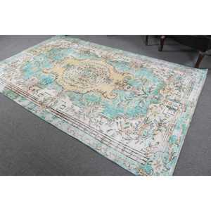 Alfombra Vintage Grande de 5.8x9.2 pies, Alfombra Azul Marroquí Turca de Lana - Product Image 2