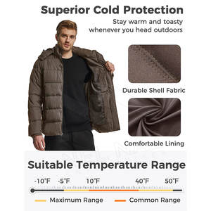 Manteau décontracté pour homme, style streetwear, chaud, nouvelle mode d'hiver, veste matelassée coupe-vent, imperméable, à capuche, style urbain - Product Image 4