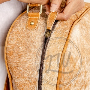 LW Stylish Hot Fashion Hand Tooled Cowhide Fur Leather <b>Backpack</b> Carving Design Water Resistant Magnetic Buckle Closure Summer - Product Image 6