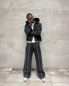 Sweatsuits 2pcs Jogging <b>Suits</b> Zip up Applique Embroidery Cotton Acid Wash Tracksuit Cargo Flare Sweatpants and Hoodie Jogger Set - Product Image 3