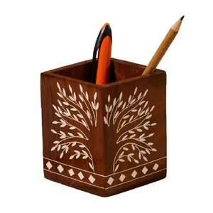 Squire en bois boîte multiple utiliser crayon et stylo stockage pour organisateur stationnaire porte-stylo bureau école - Product Image 5