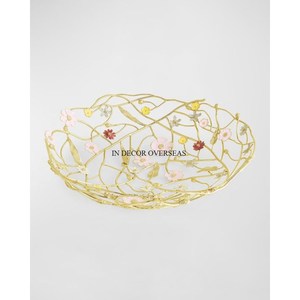 Creative Arts Craft Collection High Grade Gold Plated Heavy Duty Metal Wire Designer <b>Table</b> Centerpiece Decor Bowl Heat Resistant - Product Image 2