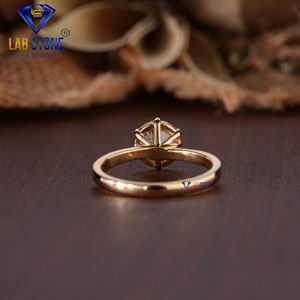 Lab-Stone 1,98 TDW Anillo de oro amarillo de diamante de corte redondo Impresionante COLOR DE LA EF-VS - Product Image 5