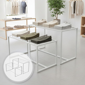 Mesas Auxiliares Modernas Rectangulares con Tapa de Cristal para Tiendas Minoristas - Product Image 1