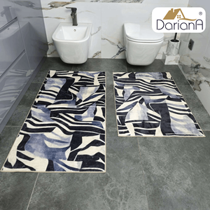 Alfombra Moderna DarianA Gris Abstracta de 75x150 cm, Suave, de Poliéster, Delgada, Antideslizante, Lavable a Máquina, con Respaldo de Látex, Rectangular, para Uso Doméstico - Product Image 3