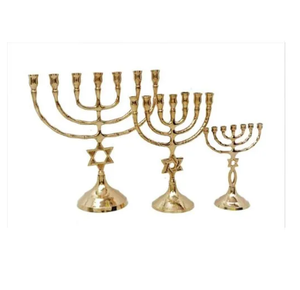 2004 ยอดนิยมแฮนด์เมด Menorah โลหะเงินอลูมิเนียมขนาดที่กําหนดเองเชิงเทียนผู้ถือ - Product Image 5