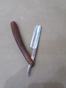 Rasoir à lame fixe en acier inoxydable avec manche en bois pour hommes, rasoir professionnel pour barbier - Product Image 2