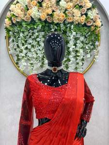 Hermoso Lehenga Saree de Diseño para Fiesta con Bordado de Hilo y Lentejuelas - Product Image 3