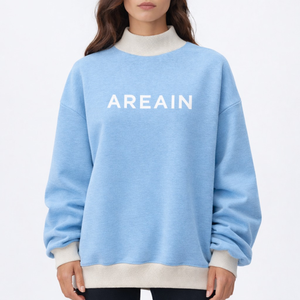 Women Casual Oversized Mockneck Long Solid Autumn <b>Winter</b> <b>Top</b> Loose Fit Front Logo Eco-Friendly Breathable Street Fashion Daily - Product Image 5