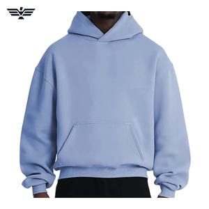 เสื้อฮู้ดดี้ทรงหลวมแบบยูนิเซ็กซ์ ผ้าฝ้ายเฟรนช์เทอร์รี่/ผ้าฝ้ายฟลีซ 100% ทรงโอเวอร์ไซส์ สไตล์สตรีทแวร์สำหรับฤดูหนาว มีกระเป๋า บริการ OEM - Product Image 6