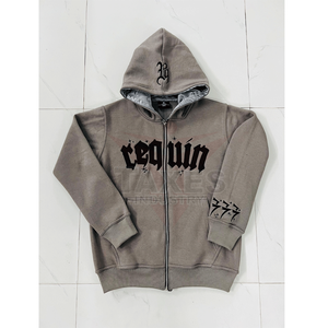 Sudadera Corta de Invierno para Mujer, 100% Algodón, Personalizada, con Cierre, Logotipo Personalizado, Pedrería, Estilo Urbano, Talla Grande - Product Image 1