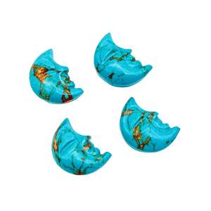 Piedra turquesa de cobre elegante con Forma de cara de Luna, piedra preciosa tallada con pieza lisa hecha a mano para decoración de joyería, regalo, uso artesanal - Product Image 1