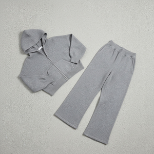 Chándal de Mujer de Alta Calidad, Personalizado con Logotipo Impreso en 3D, Estilo Holgado, Color Sólido, Bloques de Color Invernales, 100% Algodón, Hombros Caídos - Product Image 3