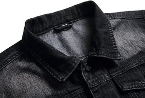 Vente en gros veste en jean respirante de qualité supérieure avec logo personnalisé vestes en jean délavés de couleur unie pour petit ami hommes veste OEM pour homme - Product Image 3