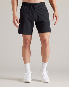 Short d'entraînement léger et extensible pour hommes, vêtements de gym d'été, logo personnalisé, couleur unie, style décontracté, brodé - Product Image 1