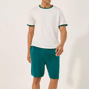 Ensemble de survêtement uni pour homme, marque privée, t-shirt personnalisé, ensemble de tenues d'été, deux shorts pour homme - Product Image 1