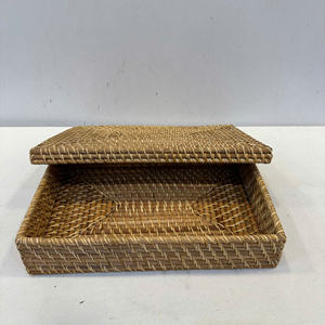 Buzón de Almacenamiento Rectangular Multiusos de Lujo, Ecológico, de Mimbre Natural Ratta - Product Image 2