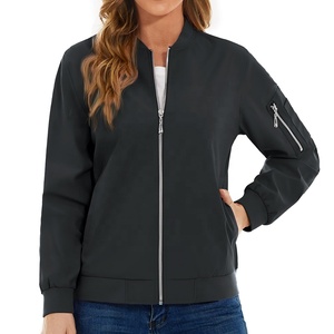 Blouson aviateur femme mode avec poches vestes de printemps manteau coupe-vent Vintage manches longues décontracté nouveau blouson aviateur - Product Image 3