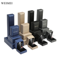 Boîte à bijoux WEIMEI avec logo personnalisé, dorée, avec éclairage LED, pour collier, bague, bracelet, ensemble de boîtes à bijoux avec lumière
