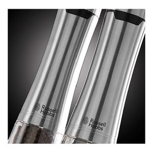 Rechargeable Lithium Battery Electric Salt <b>Pepper</b> <b>Grinder</b> Set 0652743 Adjustable Stainless Steel Brushed Chrome Boxed Russell - Product Image 2