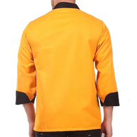 Vestes de chef en toile respirante de couleur unie, OEM, faible MOQ, haute qualité, élégantes, unisexes, uniformes de chef de restaurant, imprimées en sérigraphie
