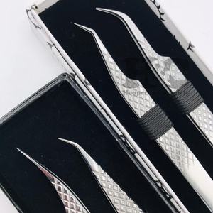 Nouvelle pince à épiler en acier inoxydable argenté pour Extension de cils pince à épiler Logo privé offre de vison pince à cils - Product Image 5