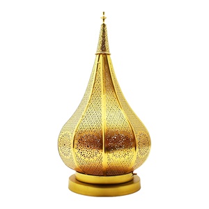 Decorative Vintage Floor and Hanging Metal Gold <b>Moroccan</b> Candle Lantern For Ramadan Home Wedding <b>Decor</b> - Product Image 4