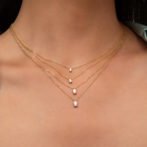 Vente en gros de collier en or massif 14k ou 18k diamant naturel rond VVS solitaire flottant avec pendentif chaîne réglable avec cordon de serrage - Product Image 4