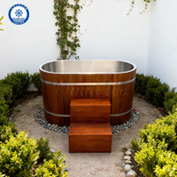 Baignoire de glace en acier inoxydable OMNI Traditional Premium Factory Direct, en cèdre rouge, pour villa, appartement, spa, récupération et thérapie