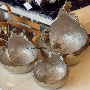 Pares de 3 cuencos chapados en plata de calidad impresionante, organizador de verduras de Metal de forma Irregular para Home Hotel - Product Image 1