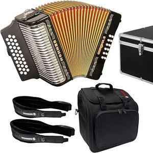 Acordeones de Botones Hohner Corona II Xtreme FBbEb en Oferta, con Funda y Correas, Color Negro Azabache - Product Image 1