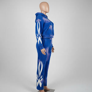 Custom Manufacturer Sun Faded Casual Woven Hoodies Baggy French Terry Flared Sweatsuit Men Cotton <b>Zip</b> <b>up</b> Tracksuit Set - Product Image 4