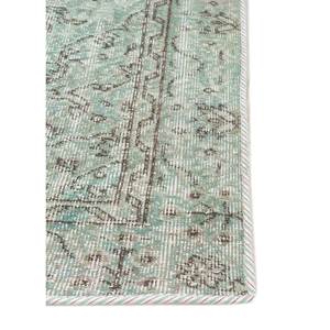 Tapis en laine bleu vintage noué à la main, motif médaillon rectangulaire pour salon ou couloir - Pae-67(Fr) - Product Image 4