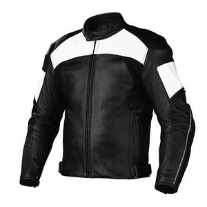 Veste de moto en cuir rembourrée résistante à l'abrasion pour hommes, style vintage, pour motards, course moto, sport et conduite à moto - Product Image 1