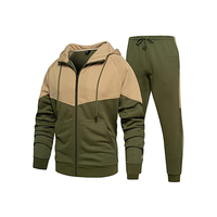 Ensemble de survêtement pour homme, coupe régulière, coupe-vent, imprimé, grande taille XL, avec sweat à capuche zippé intégral effet usé et pantalon de jogging, manches longues, pour l'hiver et la course à pied