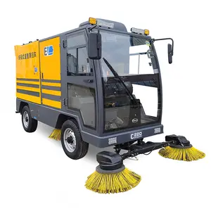 Road floor driving sweeper machine dry and water sweeping equipment fully enclosed road sweeper