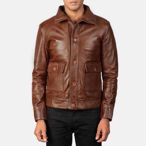 Dernière vente chaude style à la mode personnalisé Original en cuir véritable de qualité supérieure à manches longues veste en cuir vintage pour hommes - Product Image 1