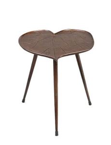 Nouvelle table en aluminium nickelé avec plateau et base en bois Table basse ronde en aluminium de conception la plus vendue - Product Image 2