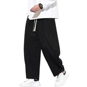 Men's Casual Eco-Friendly Japan Style Polyester/Cotton Corduroy Embroidered Logo Drawstring Loose Elastic Waist <b>Pocket</b> Trousers - Product Image 1