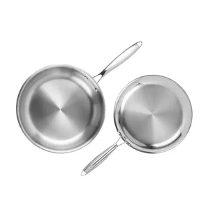 Ensemble de poêles à frire durables et écologiques 304/316 avec couvercle en verre et poignée en métal pour la cuisine à domicile, au restaurant et commerciale - Product Image 6